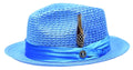 Aqua Fedora Braided Straw Hat