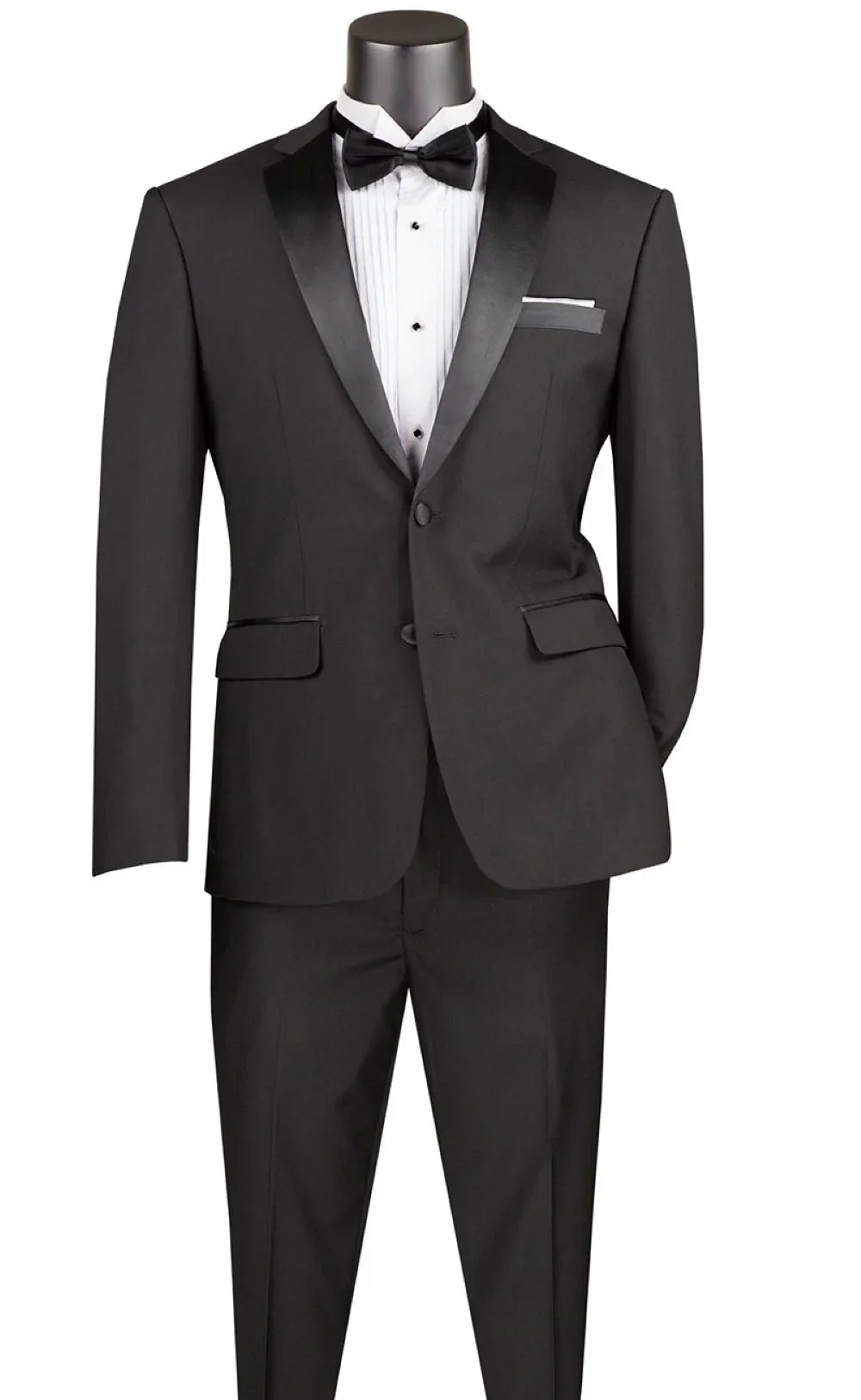 GALA COLLECTION – BLACK SLIM FIT TUXEDO SUIT WITH SATIN LAPEL