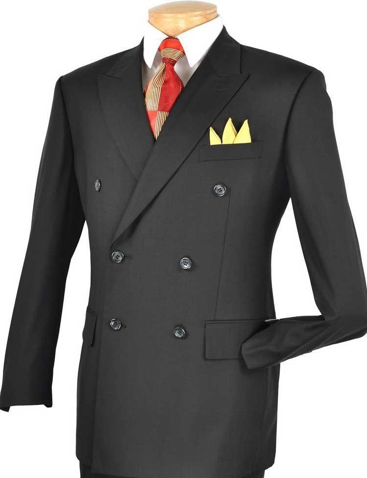 Capri Collection – Black Double-Breasted Regular Fit Suit