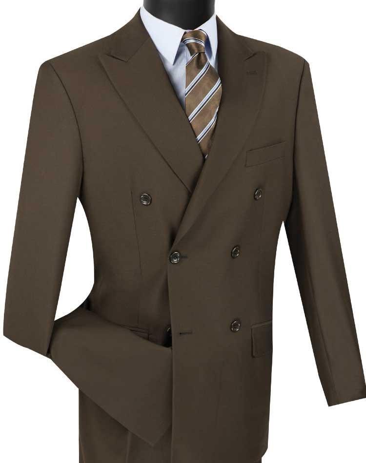 Capri Collection – Brown Double-Breasted Regular Fit Suit