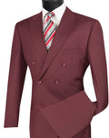 Capri Collection – Burgundy Double-Breasted Regular Fit Suit
