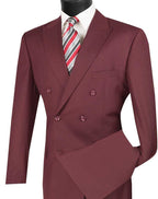 Capri Collection – Burgundy Double-Breasted Regular Fit Suit