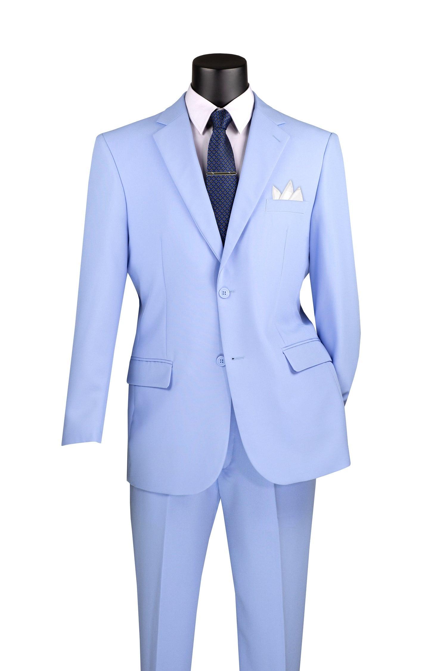 Essential Poplin Collection-Light Blue Regular Fit 2 Piece Suit