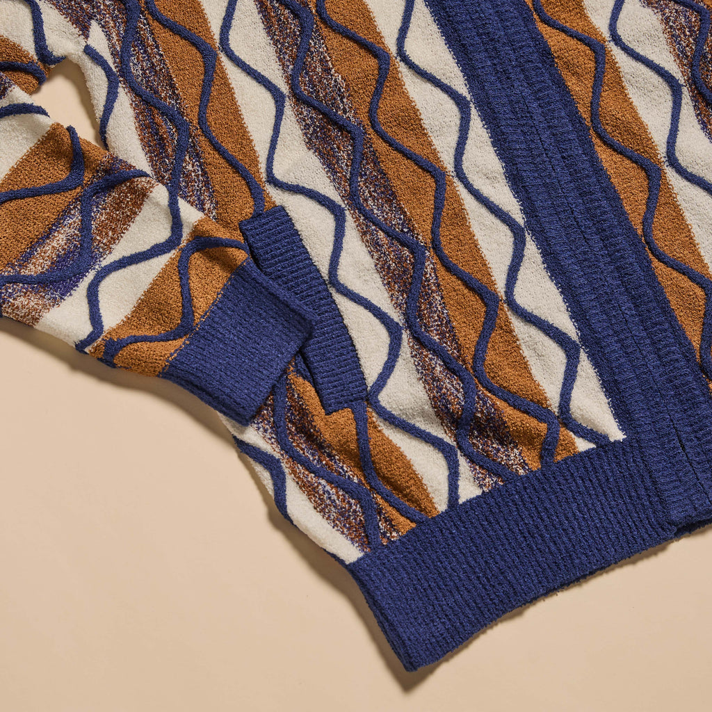 Boucle Yarn Graphic Full Zip