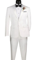 GALA COLLECTION – White SLIM FIT TUXEDO SUIT WITH SATIN LAPEL