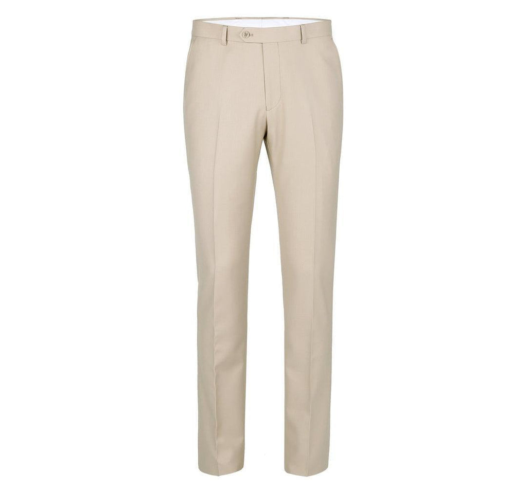 Beige Flat Front Pants