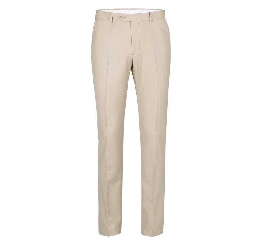 Beige Flat Front Pants