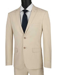 Beige Ultra Slim Fit Stretch 2-Piece Suit – Firenze Collection