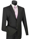 Essential Poplin Collection-Black Regular Fit 2 Piece Suit