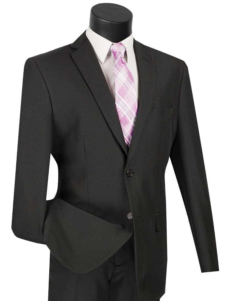 Essential Poplin Collection-Black Regular Fit 2 Piece Suit