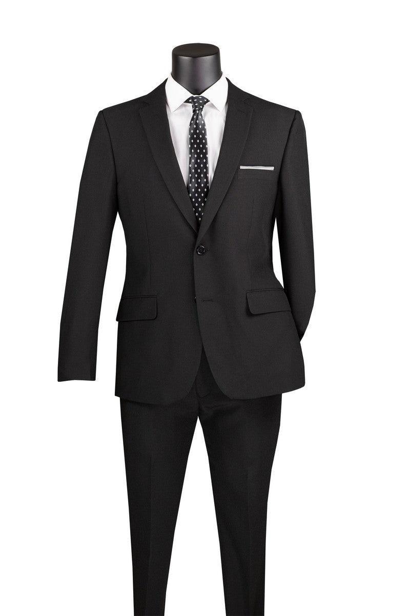 Essential Poplin Collection-Black Slim Fit 2 Piece Suit