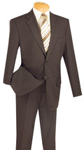 Essential Poplin Collection-Brown Regular Fit 2 Piece Suit