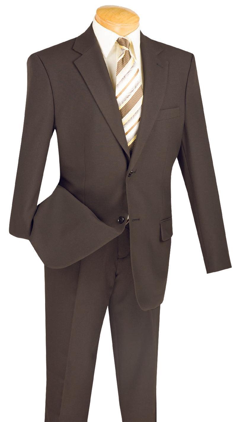 Essential Poplin Collection-Brown Regular Fit 2 Piece Suit