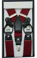 Burgundy Convertible Suspender Clip & Button
