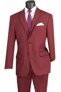 Essential Poplin Collection-Burgundy Regular Fit 2 Piece Suit