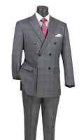 Sorrento Collection – Charcoal Regular Fit Glen Plaid Double Breasted Suit