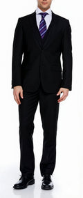 Ferera Collection-Men's 3 Piece Modern Fit Suit Solid Black