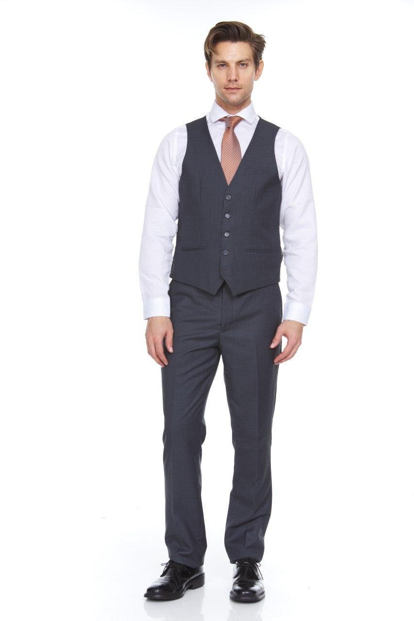 Ferera Collection-Men's 3 Piece Modern Fit Suit Color Dark Gray