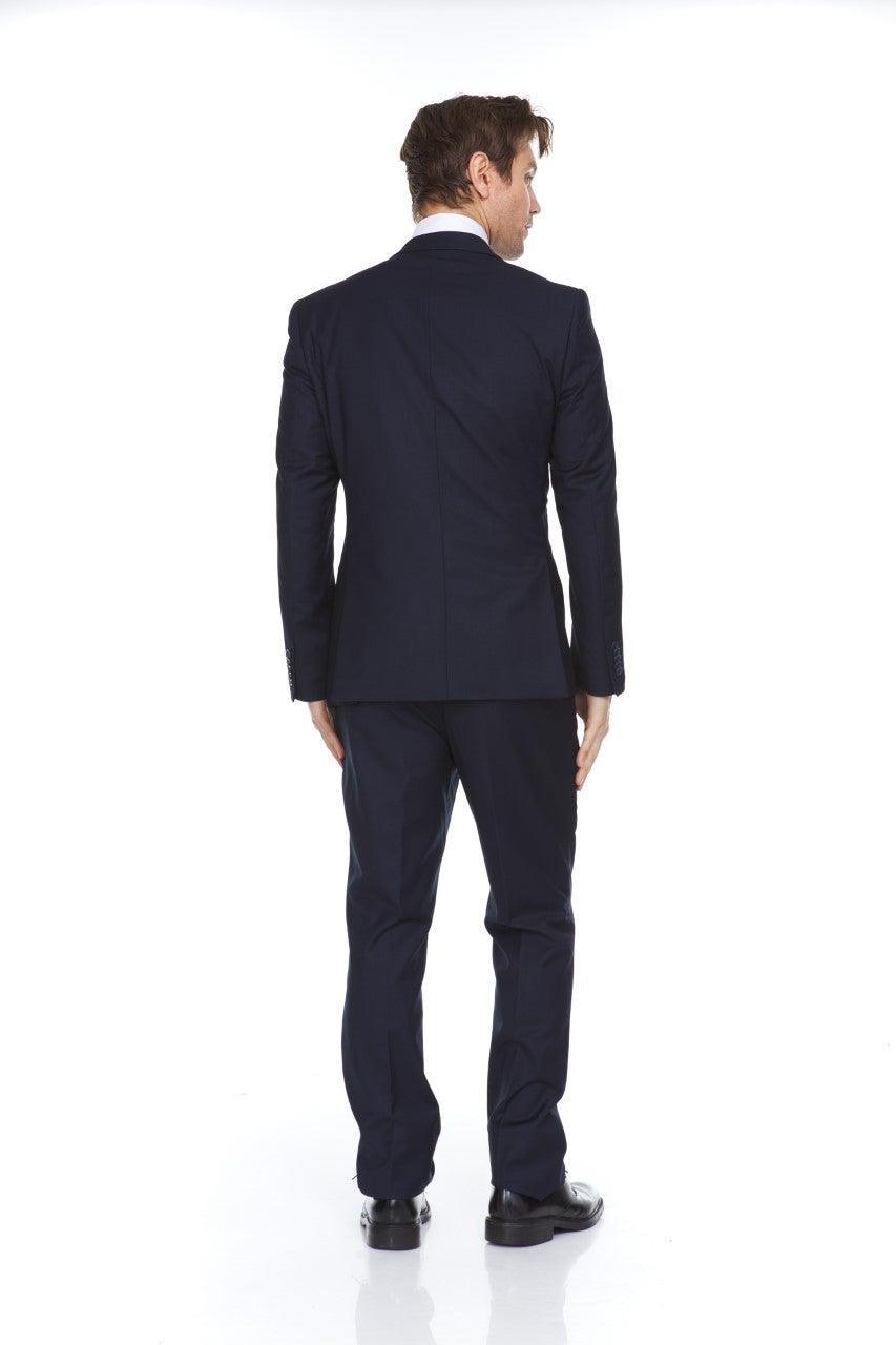 Ferera Collection-Men's 3 Piece Modern Fit Suit Solid Navy