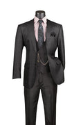 Glenmore Collection-Regular Fit Black Glen Plaid Three-Piece Suit