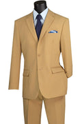 Essential Poplin Collection-Khaki Regular Fit 2 Piece Suit