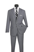 Essential Poplin Collection-Medium Grey Regular Fit 2 Piece Suit