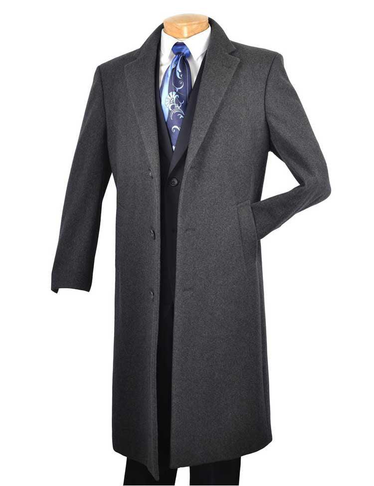 Charcoal Full Length 48" Wool-Blend Top Coat – Nordic Collection