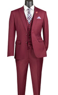Metropolitan Collection – Burgundy Slim Fit 3-Piece Suit