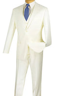 Metropolitan Collection – Ivory Slim Fit 3-Piece Suit