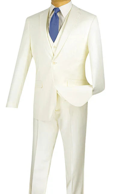 Metropolitan Collection – Ivory Slim Fit 3-Piece Suit