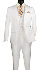 Metropolitan Collection – White Slim Fit 3-Piece Suit