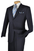 Essential Poplin Collection-Navy Regular Fit 2 Piece Suit