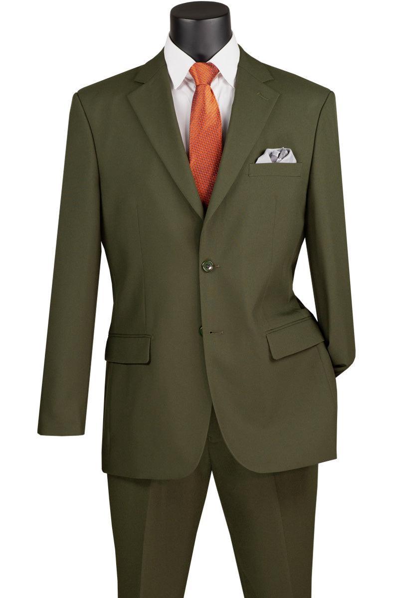 Essential Poplin Collection-Olive Regular Fit 2 Piece Suit