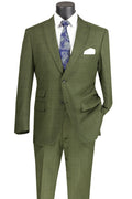 Lazio Collection – Olive Modern Fit Windowpane Suit