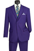 Essential Poplin Collection-Purple Regular Fit 2 Piece Suit