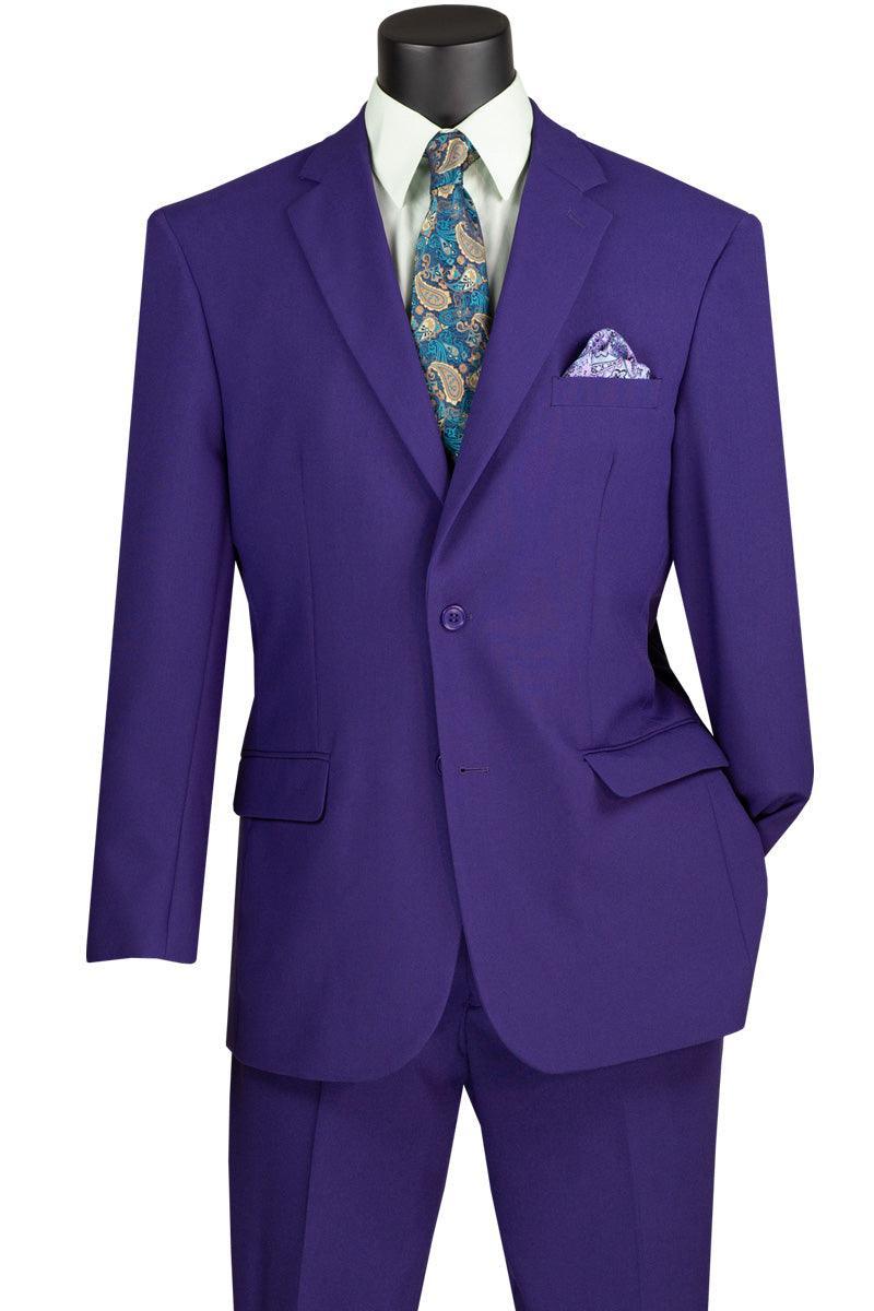 Essential Poplin Collection-Purple Regular Fit 2 Piece Suit
