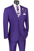 Lazio Collection –Purple Modern Fit Windowpane Suit
