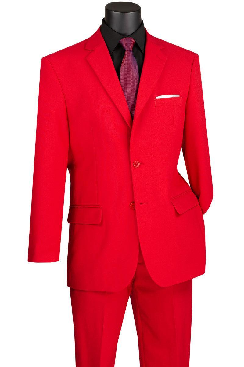 Essential Poplin Collection-Red Regular Fit 2 Piece Suit