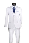 Essential Poplin Collection-White Slim Fit 2 Piece Suit