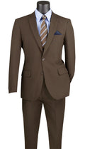 Essential Poplin Collection-Brown Slim Fit 2 Piece Suit