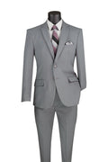 Essential Poplin Collection-Medium Grey Slim Fit 2 Piece Suit
