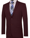 Burgundy Ultra Slim Fit Stretch 2-Piece Suit – Firenze Collection
